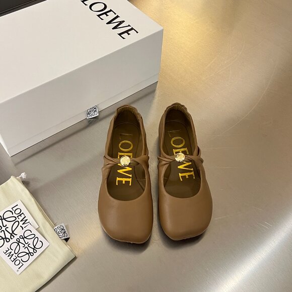 ✨🎁Loewe Pebble Soft Ballerina lambskin nappa leather Flats Loafers - Picture 4 of 5